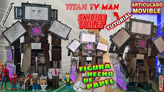 Como hacer figura de papel Titan Tv Man de Skibidi Toilet Minecraft Movible Papercraft Manualidades