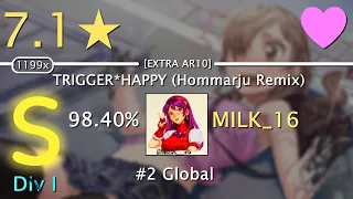 osu!catch MX (Div I) | MILK_16 | 7.11⭐ P*Light - TRIGGER*HAPPY (Hommarju Remix) [EXTRA AR10] 27 miss