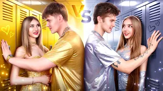 Couple en Or VS Couple en Argent ! Défi Couples à l'école