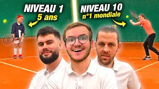 Affronter des joueurs de tennis du niveau 1 à 10 : qui les battra tous ?