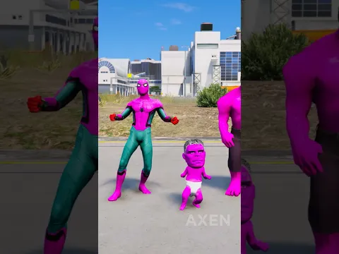 GTA V RANDOM BABY VS HULK BABY BATTLE #gta5 #hulk #spiderman