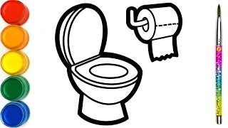 Menggambar dan Mewarnai Toilet dan Tissue