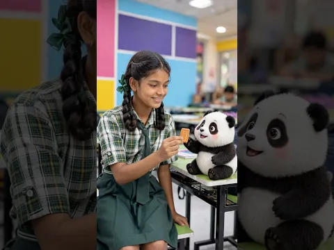 डोली ने पांडा 🐼 को खिलाया बिस्कुट 🍪 #shortfeed #tranding #tedy #viral #doli #fun #animals