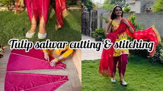 Tulip salwar cutting & stitching 💖 | Step by step | Easy method