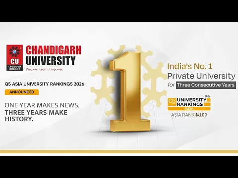 Chandigarh University Ranks as India’s 1st Private University for the Third Consecutive Year in QS Asia Rankings 2026