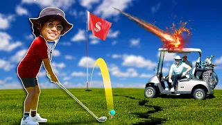 PLAYING GOLF VS PROFESSIONAL GOLFERS 😂