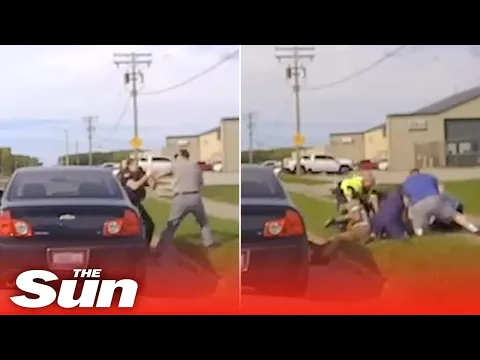 Moment passersby rush to help female Ohio police officer during attack #shorts