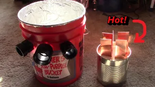 Sand Battery Air Heater w/Copper! The "5 Gallon Bucket" SAND BATTERY Air Heater! AC/DC fan 12v solar