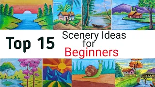 Best Scenery drawing Ideas for beginners |easy Scenery drawing | how to draw scenery very easy