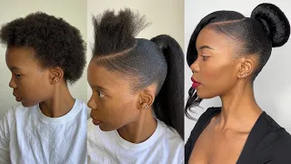 How to create a side bang with a bun on short natural hair | How to style natural hair