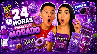 24Horas😳 comiendo MORADO💜 No creen lo que pasó 😢😳 comenta el siguiente color🫶🏻