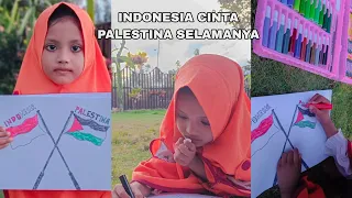 MENGGAMBAR DAN MEWARNAI BENDERA INDONESIA DAN PALESTINA 🇮🇩🇵🇸 || MENGGAMBAR || MELUKIS || SENI