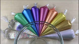 🔹ASMR Slime🔹 Beautiful Making Colorful Metalic Slime with Piping Bags | Relaxing Slime Video #0045