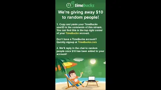 Giving away $10 to Random people on TimeBucks