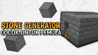 Tutorial Cara Membuat Stone Generator, Cocok Untuk Player Pemula !!! - Minecraft
