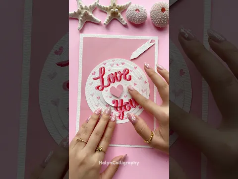 DIY Unique Love Card Idea 💗 #shorts #halyncalligraphy #diy