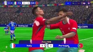 Portugal 🇵🇹 vs Italy 🇮🇹 / Europe 2024 🏆 / Ronaldo🐐 Hatrick 😧 /  #fcmobile #fifamobile ❤️‍🩹💐