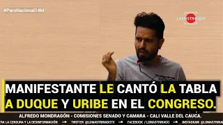 MANIFESTANTE LE CANTÓ LA TABLA A DUQUE Y URIBE EN EL CONGRESO DE COLOMBIA INSTALADO EN CALI. ✊
