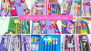 ASMR Filling my jumbo pencil case with cute stationery ✨️ 💕 lot of new stationery items 💗