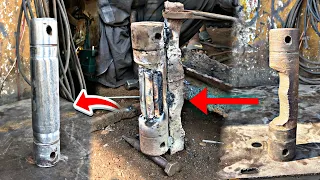 How to restore excavator expire pin || amazing idea to fix over use ages pin