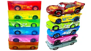 Satisfying Jelly Cutting : Lightning McQueen Tomica Edition