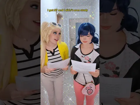 I got 97! She got a 100 😤| Chloé Bourgeois & Marinette Dupain-Cheng@nikkihatsunecosplay #cosplay