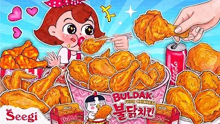 ASMR MUKBANG FRIED CHICKEN & BURGER & FRENCH FRIES & CHEESE BALLS & NUGGETS 🐾PAPER DIY🐾