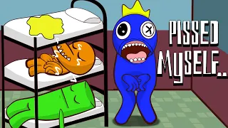 Khaby Lame helps Blue from Rainbow Friends Roblox in Among Us. I pee at night