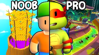 Fingi ser Noob para me tornar a Tartaruga Ninja pro no Stumble Guys