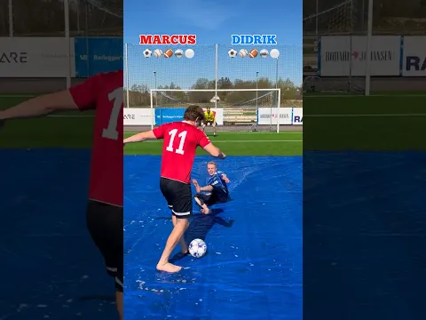 1v1 Slip and Slide Football Challemge ⚽️😂 #shorts