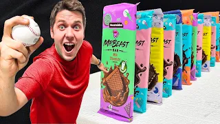 How many MrBeast Bars Stop A Baseball?!