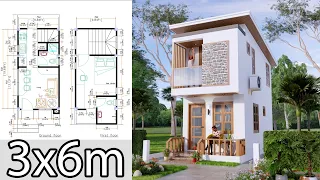 Two Storey Tiny House Plan 3x6 Meter Shed Roof Full Detailing