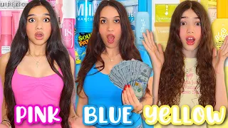 NO BUDGET SHOPPING IN 1 COLOR!💗🩵💛