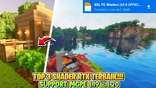 🤯KEREN COOY!!! Top 3 shader realistic mcpe 1.20 - RENDER DRAGON SHADER || SHADERS MCPE