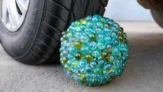 Experiment: CAR vs MARBLES | Crushing Crunchy & Soft Things by Car