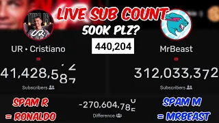 🔴Live Sub Count of UR Cristiano Ronaldo vs MrBeast (Ronaldo's New Channel)