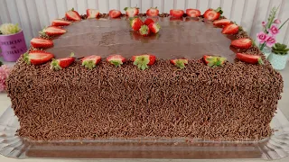 FAZENDO UM BOLO GRANDE DE ANIVERSÁRIO COM DOIS RECHEIOS DELICIOSOS - Delícias da Thata