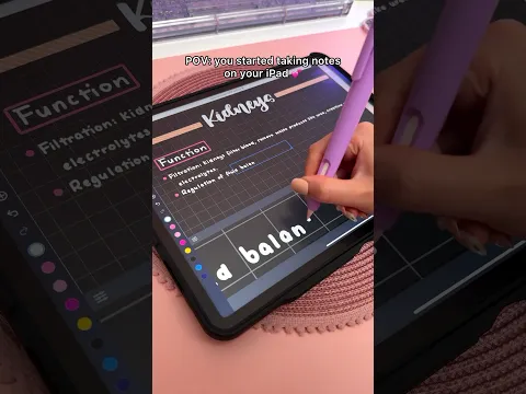 iPad note taking dark mode 🤯💕 take notes with me | aesthetic digital notes | apple pencil