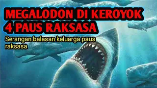 1 MEGALODON VS 5 PAUS RAKSASA ( Serangan balasan keluarga Paus)  #ikanhiuraksasa #megalodon