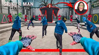 SQUID GAME Đáng Sợ!! Siêu Nhân Nhện Chạy Trốn Khỏi QUÁI VẬT + POV Sinh Tồn