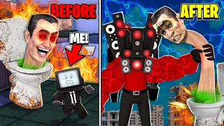 UPGRADING MYSELF AS CAMERAMAN IN SKIBIDI WORLD ROBLOX