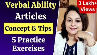 Articles in Verbal Ability - Concept, Tips & Practice Exercises for Placement Tests, Jobs & Exams