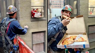 An epic pizza delivery like never before 🤣 🙌
