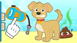 BABY PETS 💩🐕 Max el Perro aprende a hacer Caca en el Jardín
