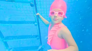 Judy and Kaya first day swimming in deep water 🏊🌊