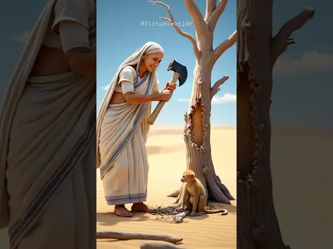 Grandma and the monkey build a tree house, but evil comes 🐒😭🛖 #ai #monkey #grandmother