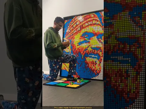 This Man Rubik's cube make painting 🎨 #shortvideo