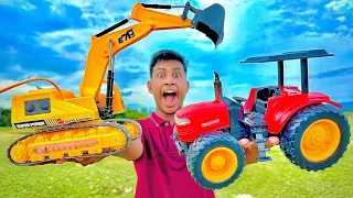 RC Tractor and RC Excavator Unboxing and Testing | remote control tractor ki video | excavator toy