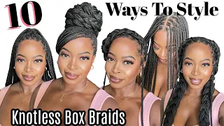 🔥 10 WAYS TO STYLE KNOTLESS BRAIDS | BOX BRAIDS + Maintenance tips / Hair growth ❤️Msnaturally Mary