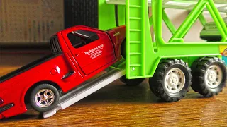 Video About Cars Being Loaded on a Truck and Transported to the Box